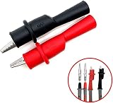 Kjzeex 4PCS Multimeter Crocodile Clips Insulated Test Probes Black Red 1000V view 2
