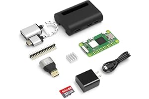 Pi Zero 2 W Starter Kit – 32GB Card, Power Supply, HDMI Adapter, OTG Cable, Case, Heatsink & GPIO Header – All-in-One Set for