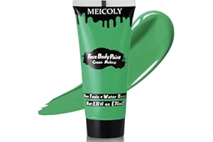 MEICOLY Green Face Body Paint,Christmas Stocking Stuffers,Green Body Paint for Halloween SFX Witch Makeup Elphaba Costume,Hunting Hulk Camo Face Paint for Adults and Kids,St.Patrick’s Day Accessories