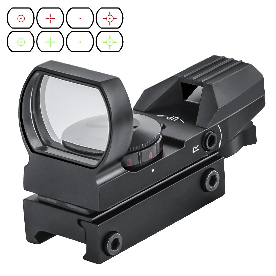 OTW Reflex Sight Field Sport Red and Green Reflex Sight with 4 Reticles