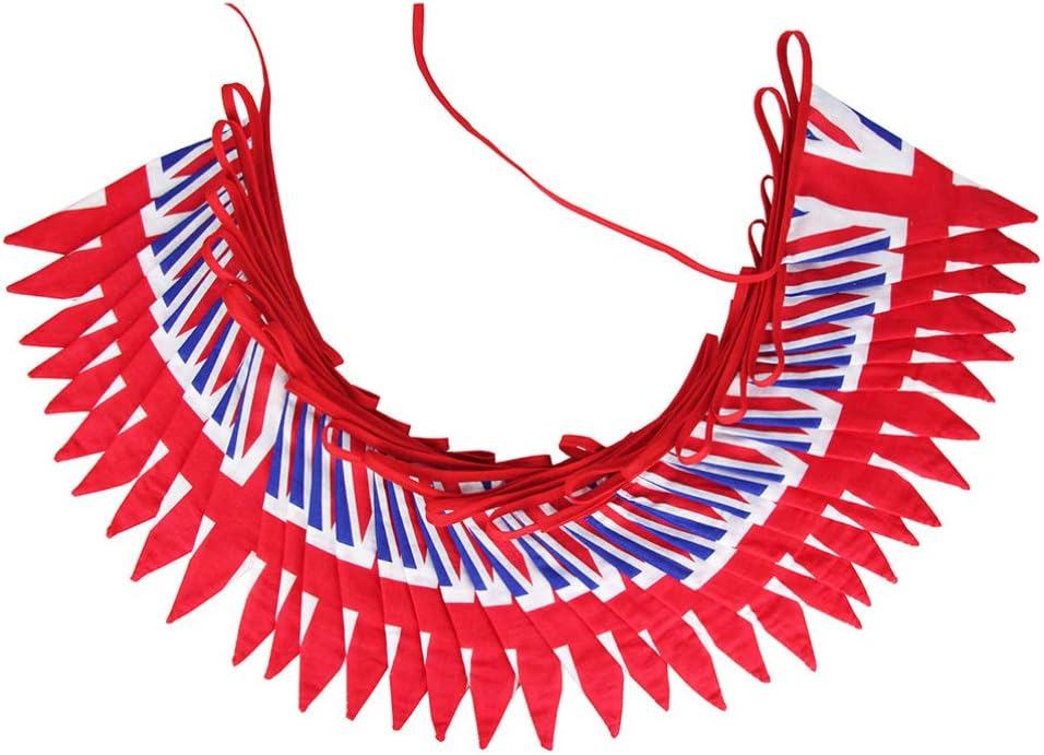 Union Jack Pennant Banner British Flags Bunting Banner Outdoor Hanging Decoration for Party Sports Clubs, as shown, 1m