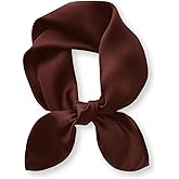 PoeticEHome Solid Color Mulberry Silk Scarf - Lightweight 26" Square Neckerchief for Women's Neck Hair Head in Gift Wrapped