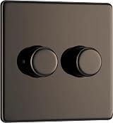 British General BG Intelligent Double Wall Dimmer Switch Black Nickel 200W FBN82 view 1