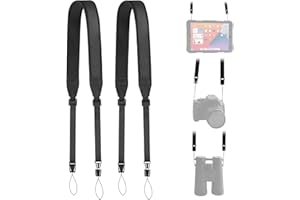 FIEIL 2 Pank Universal Neoprene Neck Shoulder Strap Soft Camera Strap with Anti Slip Material for Video Camcorder, Binoculars, and Nikon/Canon/Sony/Minolta/Panasonic/SLR/DSLR Digital Cameras