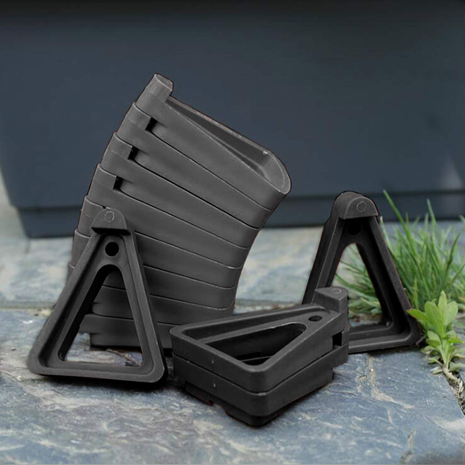 SIYANO 12 Pcs Plant Pot Feet, Triangle Flower Pot Stand Invisible Flower Pot Risers Feet, Lifters Non-slip Pot Toe Supports Small to Large Flower for Indoor Outdoor Plant Container