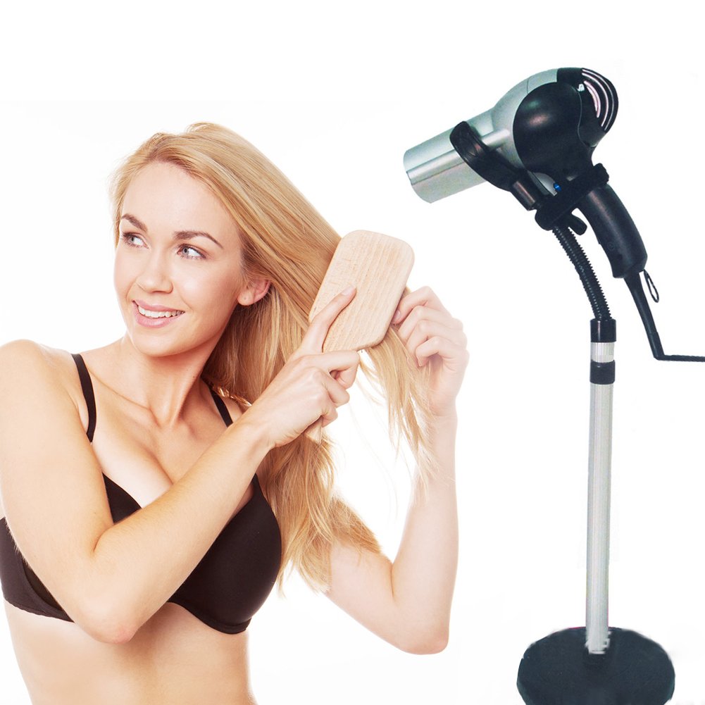 Adjustable Blow Dryer HolderLuxury Hair Dryer Stand, Hands Free Stainless Steel