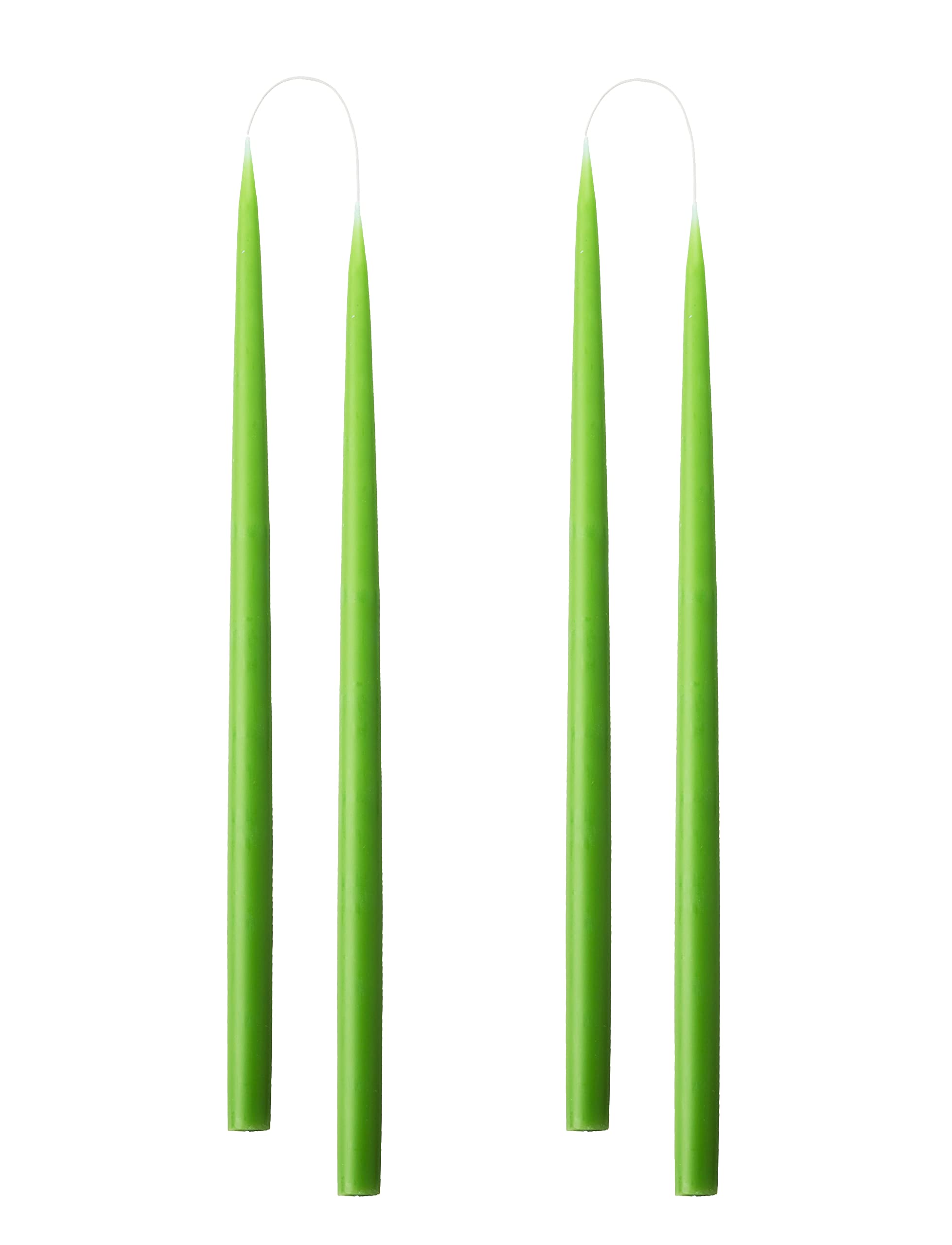 Kunstindustrien, Light Green Coloured Candles, 100% Paraffin only Added Colour, 4pcs.