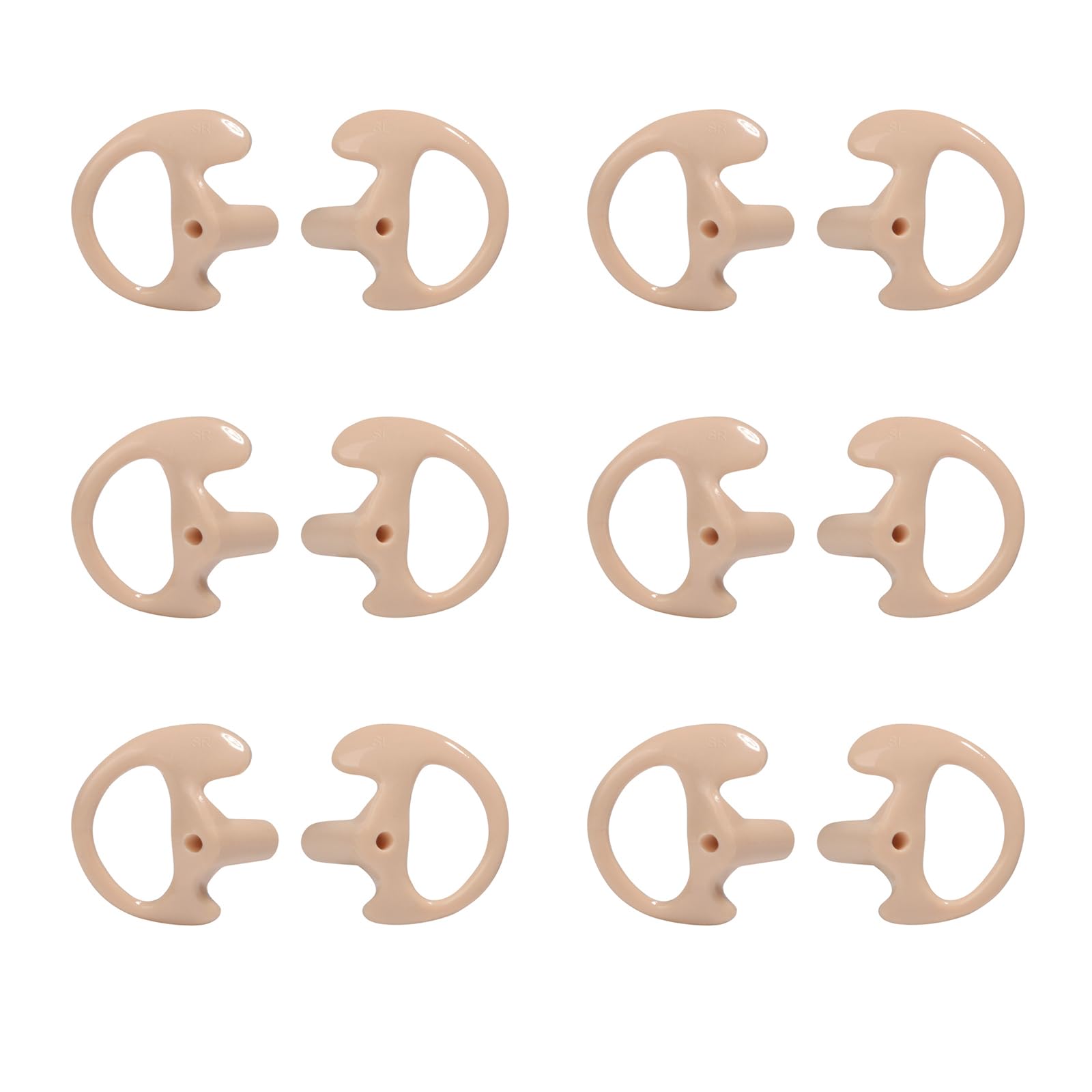 UAYESOK Replacement Earmold Soft Silicone Ear Buds Eartips for Motorola Kenwood Two Way Radio Air Acoustic Coil Tube Walkie Talkie Covert Earpiece Headset (Small*6, Beige)