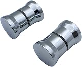 KEABATH Shower Door Knob Handle 2 Pairs Chrome Glass Door Pull 60x38mm view 1