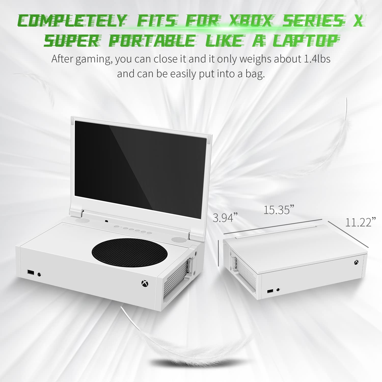 G-STORY 14‘’ Portable Monitor for Xbox Series S 4K Portable Gaming Monitor IPS Screen for Xbox Series S（not Included） with Two HDMI, HDR, Freesync Game Mode Travel Monitor (14inch&4K)