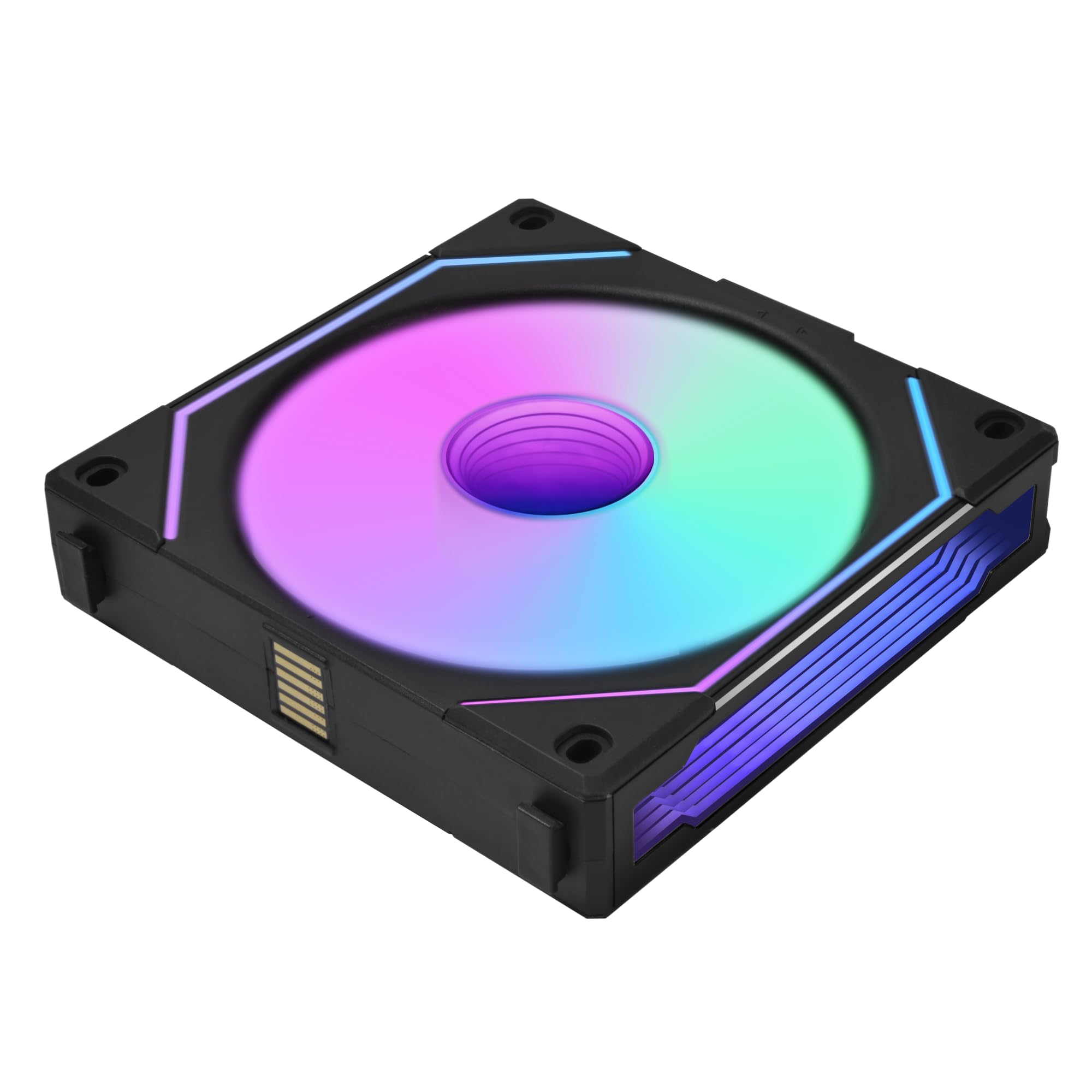 Lian Li UNI Fan SL-Infinity 120 Reverse Blade-Single Pack-ARGB Fan (Non-Wireless) -Daisy-Chain Design-Infinity Mirror-Cable Management-Customizable Lighting Effects-Black-(UF-RSLIN120-1B)