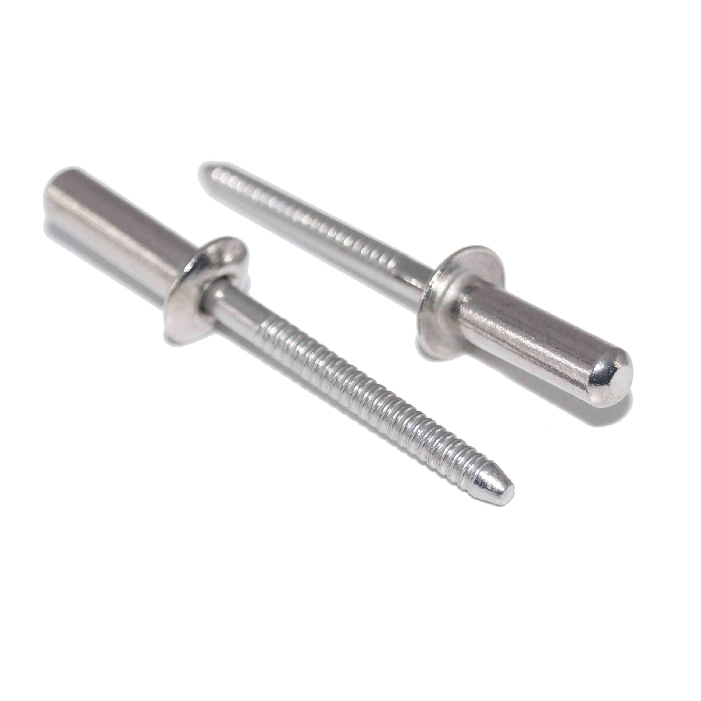 Sealing blind rivets 6.4 x 12 mm 50 pieces made of stainless steel A2 (V2A) with flat head, closed form B pop rivets DIN 7337 - ISO 16585