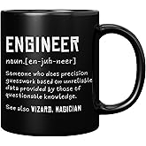Panvola Engineer Definition Someone Who Does Precision Funny Engineer Gifts For Engineering Students Teachers Computer Civil Mechanical Electrical Software Engineer Ceramic Mug 11 oz (Black)