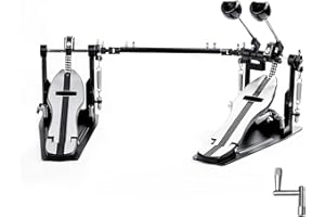 Vaisoeny Double Bass Drum Pedal, Double Chain Bass Drum Pedal, Double Kick Pedal for Bass Drum，Drum Set Kit and Electronic Drums (V-SZ11)