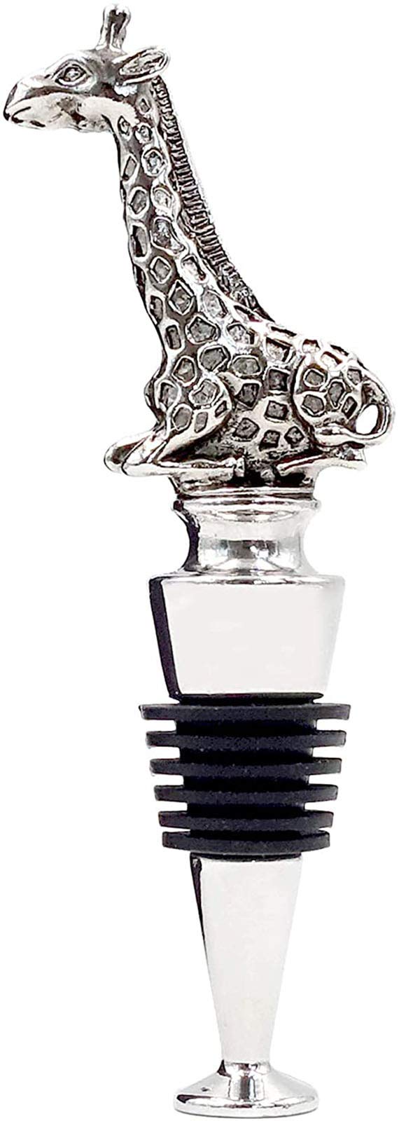 LYWUU Wine Bottle Stopper Champagne Cava Prosecco Sparkling Beverage Cork Funny Gifts Set (Giraffe)