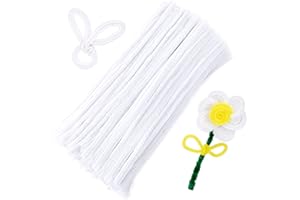 ZLULARY 150 Pieces White Pipe Cleaners, Pipe Cleaners Chenille Stem, Craft Pipe Cleaners, Art Pipe Cleaners, Pipe Cleaners Bulk for Creative Home Arts and Crafts Project Decoration Supplies