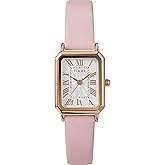 Timex Women's Dress 21mm Watch - Pink Strap White Dial Rose Gold-Tone Case