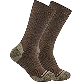 Carhartt Men's SC9902M Midweight Synthetic-Merino Wool Blend Crew Sock 2-Pack