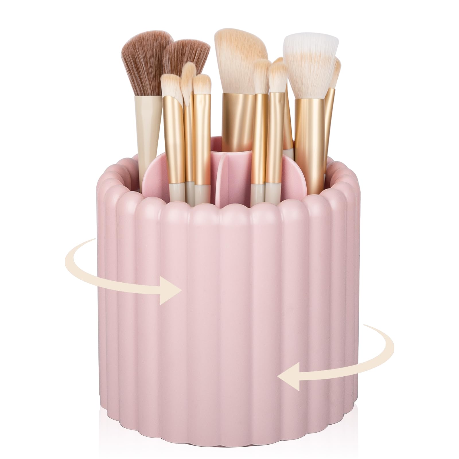 Photo 1 of ********READ CLERK COMMENTS********
Anyoifax 360 Rotating Makeup Brush Holder 7 Slots Make Up Brush Organizer Removable Spinning Cosmetic Brushes Storage Pen Holder for Vanity, Dresser, Desk, Pink