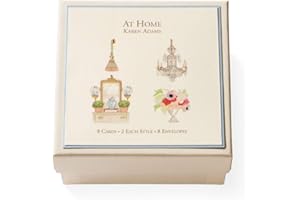 Karen Adams"At Home Gift Enclosure Box of 8 Assorted Cards with Envelopes