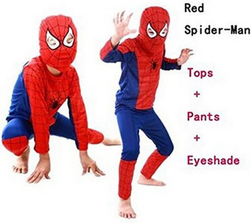 Fandecie Boy's Spider Hero Tights & Trousers & Mask Suit