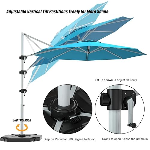Abba Patio 7.5ft Oslo Outdoor Umbrella W/ Push Button Tilt & Crank, 6