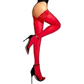 sofsy 100% OEKO-TEX Certified - Italian Women's Opaque Thigh High Stockings | Ultra Soft Dual Silicone Lace Top Stay Ups