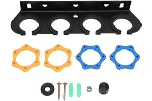 Yunseity Multi Microphone Holder, Sturdy Iron ABS 4 Microphone Storage Organizer with Anti Slip Rings, for Wired Wireless Mic