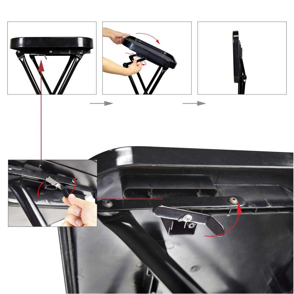 Folding Salon Tray, Salon Trolley, Salon Cart Tattoo Rolling Tray Station-Black: Electronics