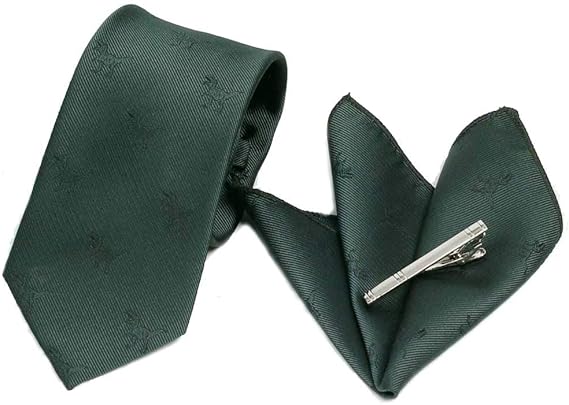 Amazon Co Jp ネクタイ ポケットチーフ ネクタイピン 3点セット メンズ シルク タイ チーフ タイバー 恐竜 化石 飛行機 モチーフ ５種 シャドー恐竜 グリーン 服 ファッション小物