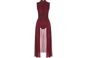 HULIJA Lyrical Dance Dress for Women Sleeveless Long Lyrical Dance Costumes Modern Contemporary Dancewear