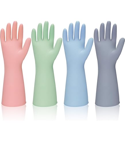 LSLJS Rubber Dish Gloves, Long Reusable Kitchen Cleaning Gloves, Non - View #10