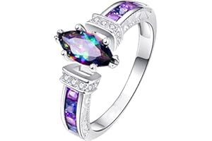 Fujiuia 925 Sterling Silver Heart Ring for Women, Heart Band Dainty Engagement Ring Promise Wedding Rings Jewelry