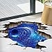 CNUSER Galaxy Planet Space Murals Wall Decal - Creative 3D Cosmic Milky Way Floor/Ceiling/Window Removable Wall Stickers Self-Adhesive Wallpaper Decor for Home