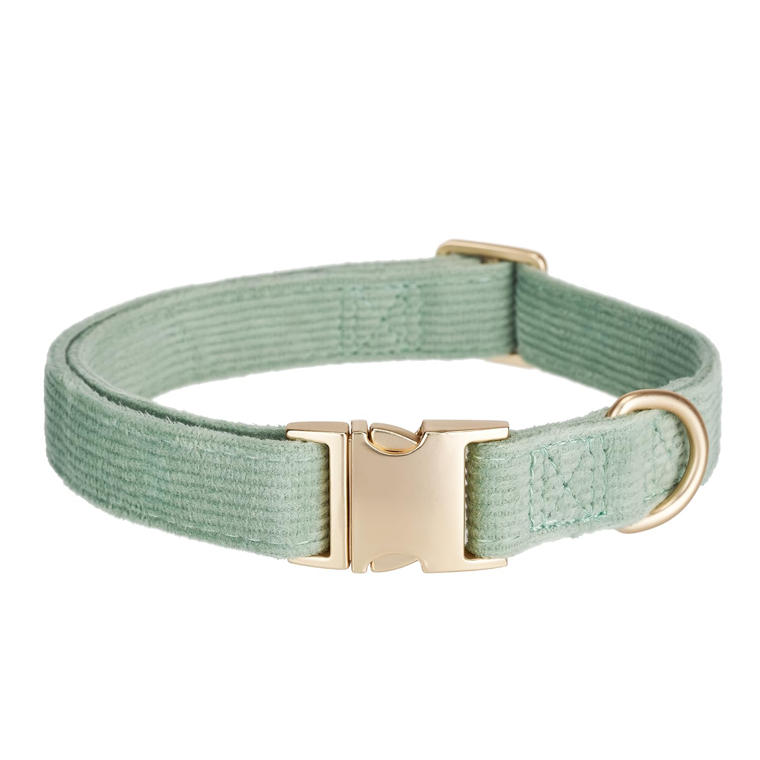 YUDOTE Ultra-soft Dog Collar Natural Cotton Corduroy Made for Medium Dogs with Sensitive Skin,Sage Green — image 1