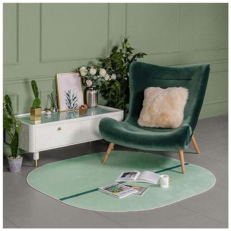 Amazon Com Ioe Green Retro Irregular Shape Carpet Living