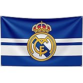 Real Madrid Flag Banner 3x5 Feet - Durable Indoor/Outdoor Football Soccer Banner with 2 Brass Grommets