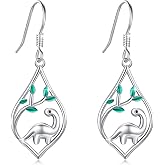 TUGHRA Hypoallergenic Earrings Sterling Silver Dangle Drop Earrings Cute Animal Earrings for Sensitive Ears Birthday Gifts for Women Christmas Day Jewelry Present