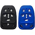 Key Fob Cover for Honda Odyssey: 2Pcs 6 Buttons Silicone Car Key Case Protector Fit for 2011 2012 2013 Honda Odyssey N5F-A04TAA 3248A-A04TAA | Black 2Pcs