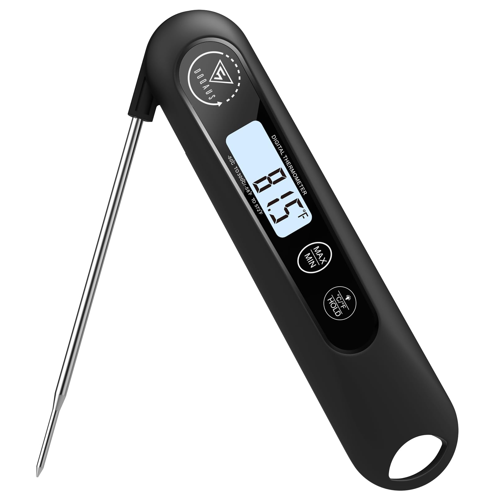 DOQAUS Fleischthermometer Bratenthermometer Thermometer Kochen Backthermometer Grillthermometer Digitale Küchenthermometer 3s Schnelle Reaktion, und LCD Bildschirm, Auto ON/Off -Schwarz