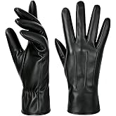Harssidanzar Womens Warm Touchscreen Vintage Outdoor Winter Gloves GL017