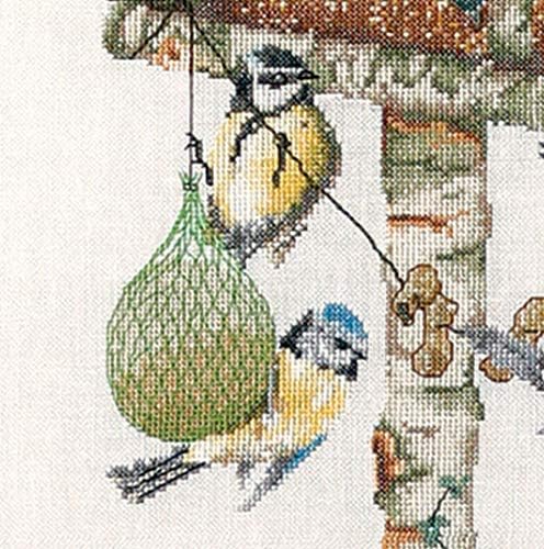 Thea Gouverneur, Counted Cross Stitch Kit, Bird Table, Aida, 18 Count, Embroidery Kit for Adults - Image 3