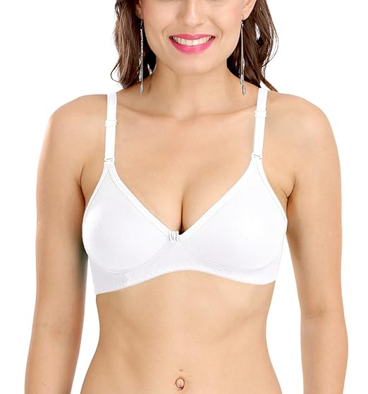 Women's M1001 Cotton T Shirt Multiway Non Padded Seamless Bra (Beige_38d) Pack of 1