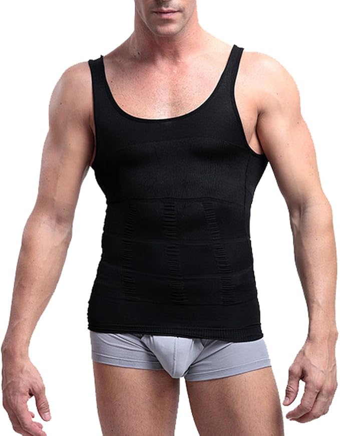 Herren Korperformendes Unterhemd Kompressionsunterwasche Herren Tanktop Figurformendes Unterhemd Fur Manner Sport Fitnessstudio T Shirt Bodyshaper Bauchweg 160d Amazon De Bekleidung
