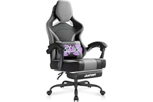 JUXFORT Big and Tall Gaming Chair with Massage and Pocket Spring Cushion,Gamer Chairs for Adults 400lb Weight Capacity, Video Game Chair with Headrest and Lumbar Support