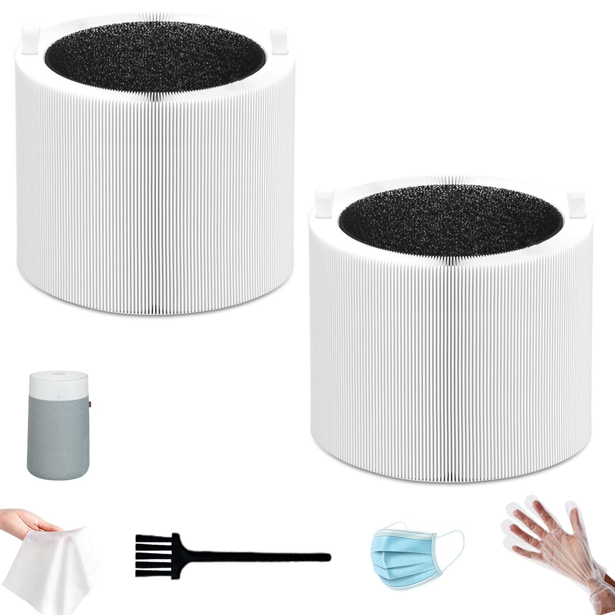 Photo 1 of 2 Pack 411i Max & 411a Max Filter Replacement Compatible with Blueair Blue Pure 411i Max & 411a Max Air Puri-fier, H13 True HEPA & Activated Carbon Filter, Compare to Part #F4MAX