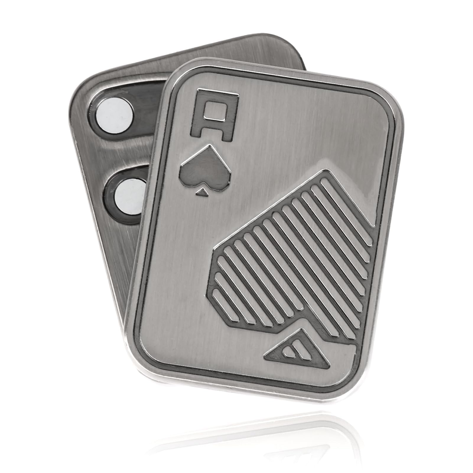 Metal Poker Fidget Slider for Adults Valentine's Day Portable Stress Relief Toy Magnetic Haptic Auditory Blocks Anxiety Reliever EDC Autism ADHD Sensory Toy for Boyfriend Dad Grandpa Teens Gifts