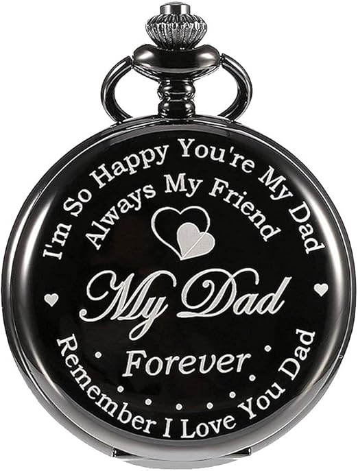 Montre De Poche Lettres De Mode Imprimer Chiffres Arabes Chiffre Rond Cadran Cadeau De Fete Des Peres Pour Le Jour D Anniversaire Anniversaire Noir Amazon Fr Montres