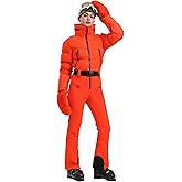 GSOU SNOW Womens Ski Suits Down One Piece Snowsuit Waterproof Snowboard Jumpsuits Winter Ski Outfit