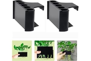 NANEEZOO 2 Pack Aquarium Emerging Plant Holder - Aquarium Hanging Aquatic Plant Holder with 5 Holes for Fish Tank Aquaponic Plant Cultivation & Aquascape Decorations (Rimmed)